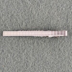 ANSON TEXTURED PLAID TYPE BOX DESIGN TIE CLIP VINTAGE